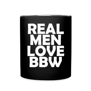 Real Men love bbw - Mug uni - noir - Devant
