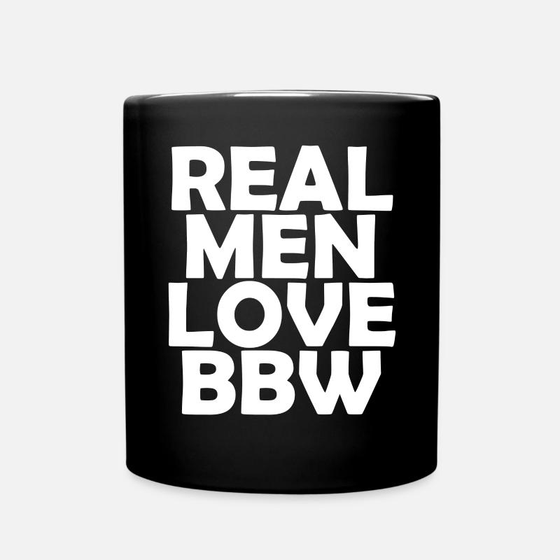Real Men love bbw - Mug uni - noir