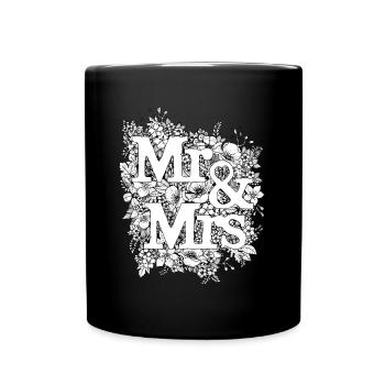 Mr and Mrs - Tasse einfarbig - Schwarz - Vorne