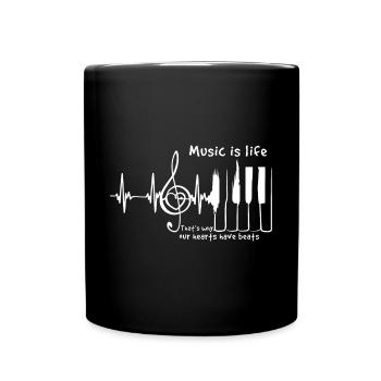 Music Is Life Piano - Tasse einfarbig - Schwarz - Vorne
