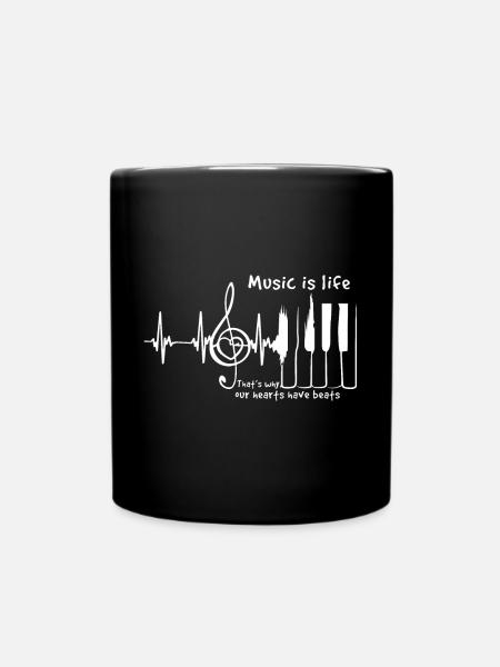 Music Is Life Piano - Full Colour Mug - black