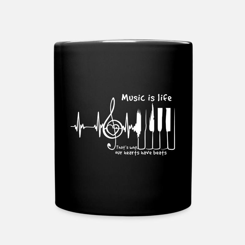 Music Is Life Piano - Tasse einfarbig - Schwarz