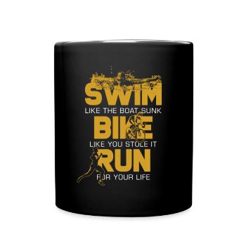Course de vélo de natation - Mug uni - noir - Devant