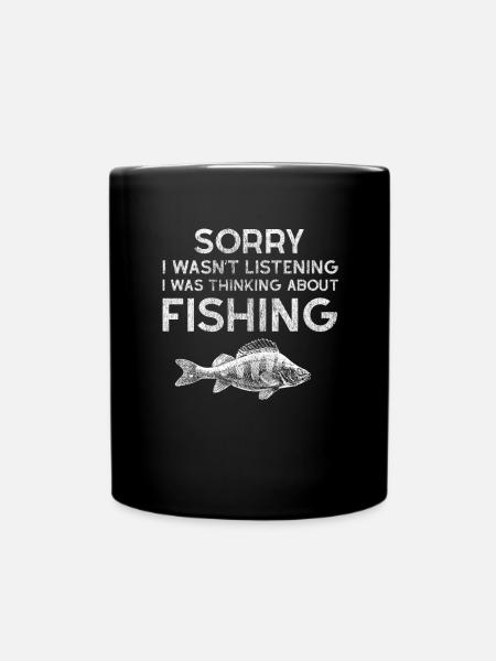 Funny fishing fish catch fish sea sea - Full Colour Mug - black