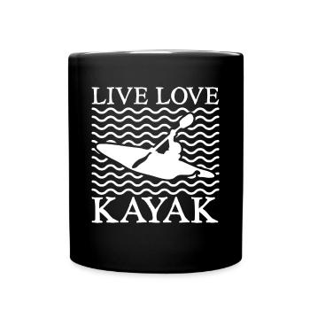 Kayak Canoe Gift Shirt - Full Colour Mug - black - Front