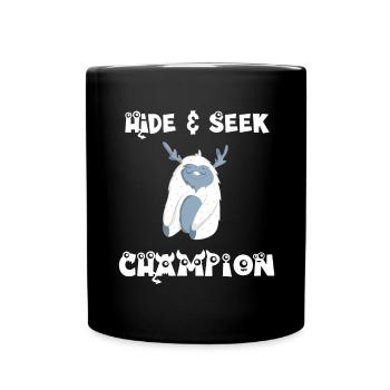 Hide and Seek Yeti - Full Colour Mug - black - Front
