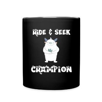 Hide and Seek Yeti - Full Colour Mug - black - Front