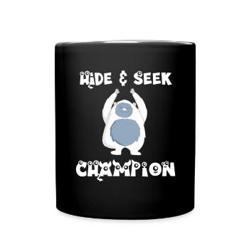 Hide and Seek Yeti - Full Colour Mug - black - Front