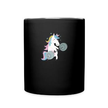 Funny Unicorn Gym - Full Colour Mug - black - Front
