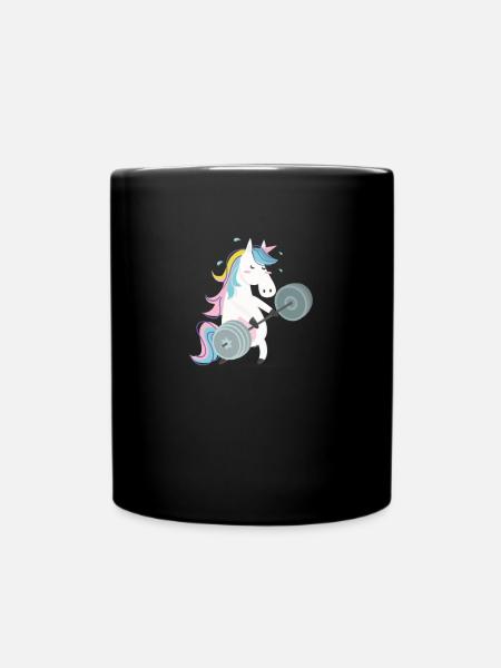 Funny Unicorn Gym - Full Colour Mug - black