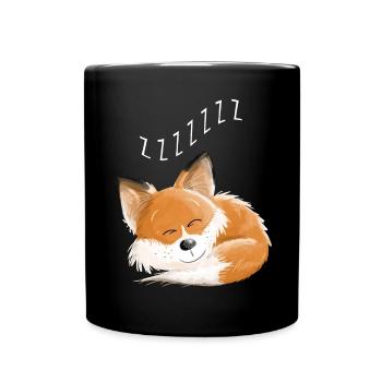 Fox sleeping - dream - dreams - foxes - Full Colour Mug - black - Front