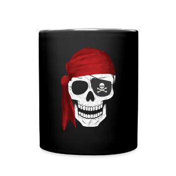Pirate skull eye patch gift child son - Full Colour Mug - black - Front