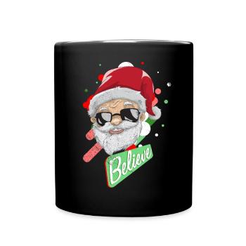 Weihnachtsmann - Tasse einfarbig - Schwarz - Vorne