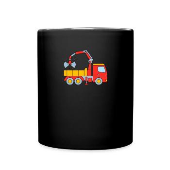 Chantier de construction de camions pour enfants - Mug uni - noir - Devant