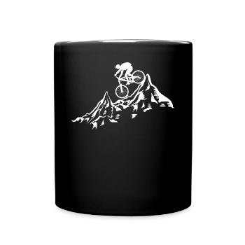 mountainbike geschenke - Tasse einfarbig - Schwarz - Vorne