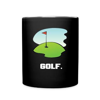 Golfer Golf Golfen - Tasse einfarbig - Schwarz - Vorne