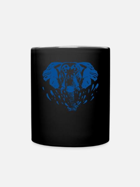 Elefant Wasser Motiv Kreativ - Tasse einfarbig - Schwarz