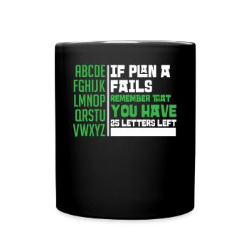 Alphabet - Tasse einfarbig - Schwarz - Vorne