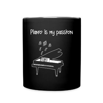 Piano shirt - Full Colour Mug - black - Front