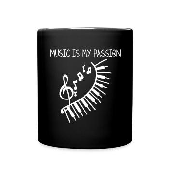 Musik Shirt - Tasse einfarbig - Schwarz - Vorne