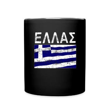 Greek flag Ellas - Full Colour Mug - black - Front