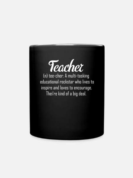 Funny teacher definition for teacher or student - Full Colour Mug - black