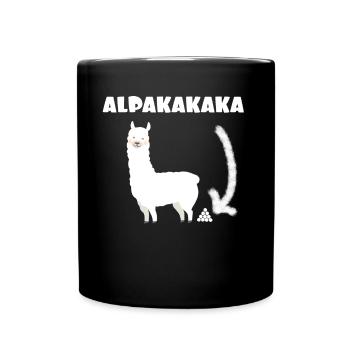 Alpacakaka Alpaca Lama Kaka - Full Colour Mug - black - Front
