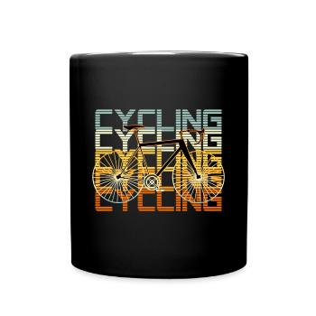 Fahrrad Retro Drahtesel Bike Rad BMX MTB Geschenk - Tasse einfarbig - Schwarz - Vorne