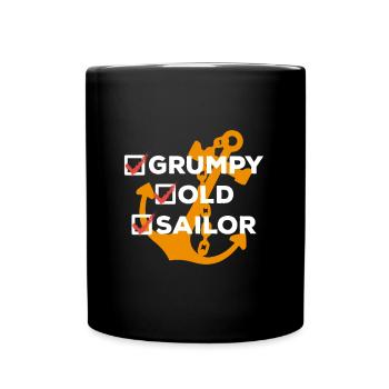 Grumpy Old Sailer - Tasse einfarbig - Schwarz - Vorne