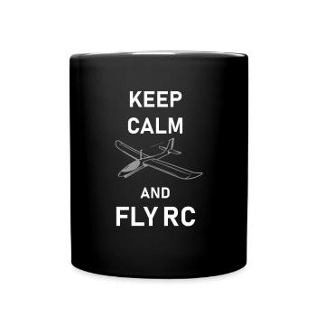 Fly RC and keep Calm Shirt - Full Colour Mug - black - Front
