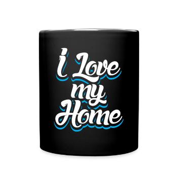 J'aime ma maison Grande maison de motivation J'aime - Mug uni - noir - Devant