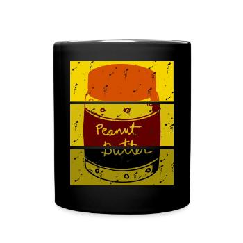 Retro Peanut Butter - Tasse einfarbig - Schwarz - Vorne