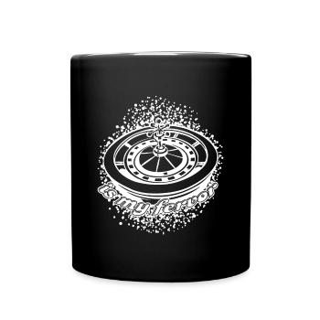 Roulette Glücksspiel Casino Kugel Zahlen - Tasse einfarbig - Schwarz - Vorne