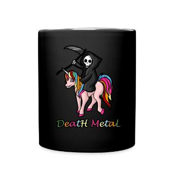 Cadeau de faucheuse de grimper de squelette de métal de licorne de la mort - Mug uni - noir - Devant
