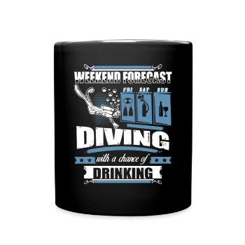 Wochenend-Vorhersage-Sporttauchen-T-Shirt - Tasse einfarbig - Schwarz - Vorne