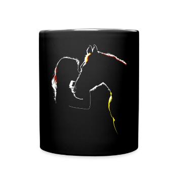 Horse Girl Silhouette - Full Colour Mug - black - Front