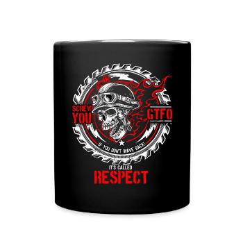 Motocycliste motard motard respect idée cadeau - Mug uni - noir - Devant
