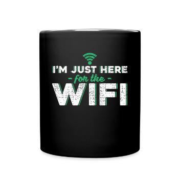 Je suis seulement là pour le cadeau wifi Wifi - Mug uni - noir - Devant