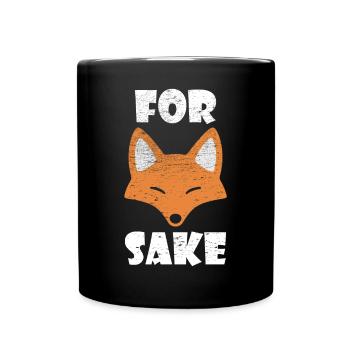 Fox funny saying vintage fun gift - Full Colour Mug - black - Front