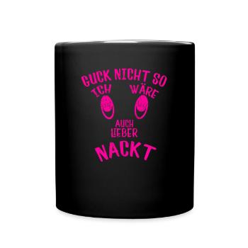 Cher nu en rose - Mug uni - noir - Devant