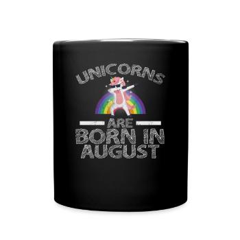 Einhorn Einhörner sind im August geboren - Unicorn - Tasse einfarbig - Schwarz - Vorne