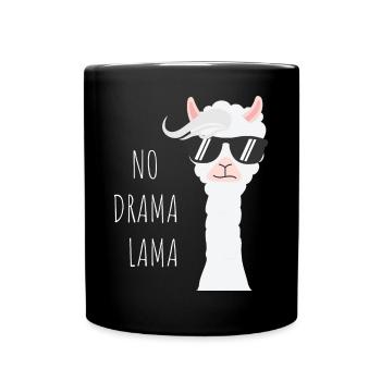 No Drama Lama - Tasse einfarbig - Schwarz - Vorne
