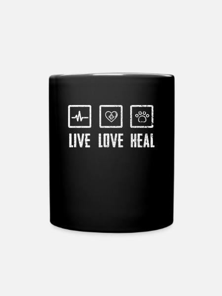 Tierarzt Tierärztin - Tasse einfarbig - Schwarz