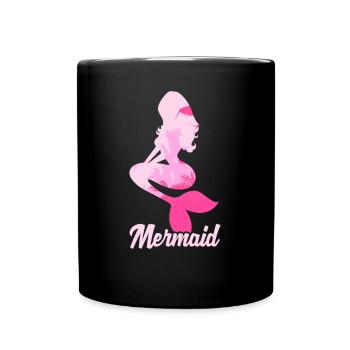 Meerjungfrau Seejungfrau Nixe Märchen - Tasse einfarbig - Schwarz - Vorne