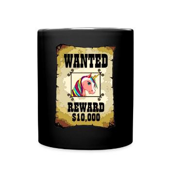 Licorne Unicorn recherché voulait criminel - Mug uni - noir - Devant