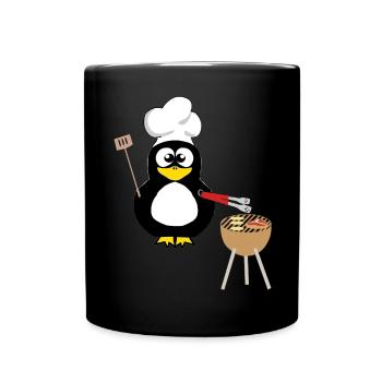 Penguin Barbecue Grilling Grill Master Gifts - Full Colour Mug - black - Front