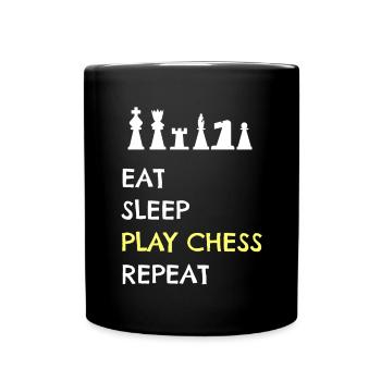 Schach - Tasse einfarbig - Schwarz - Vorne