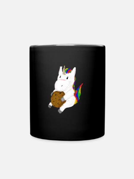 Einhorn Cookie - Tasse einfarbig - Schwarz