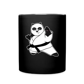 Panda Karate Judo Kämpfen Sport Geschenk - Tasse einfarbig - Schwarz - Vorne