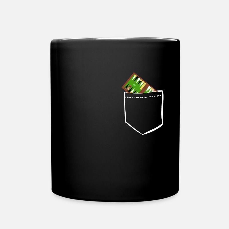 Pocket Backgammon Tasche Brettspiele Geschenke - Tasse einfarbig - Schwarz